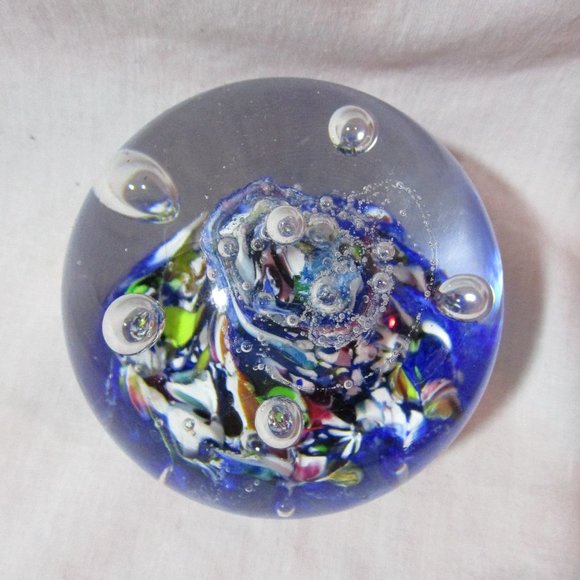 CAITHNESS SCOTLAND GLASS Studio Art MYRIAD Paperweight Ornament SWIRLY Sculpture - Picture 1 of 4